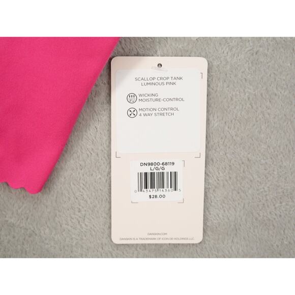 Danskin Womens Pink Scallop Crop Tank Size L - Picture 9 of 11